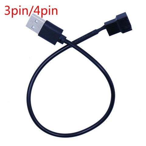 3pin/4pin Fan To USB Adapter Cables 3/4Pin Computer PC Fan Power Cable Connector Adapter 5V 30cm Connect ► Photo 1/6