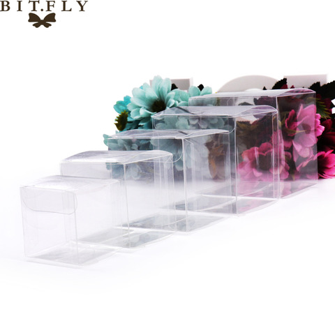 50pcs PVC Clear Transparent Candy Gift Box Birthday Wedding Favor Holder Chocolate Candy Boxes Event Sweet Candy Bags /Jewelry ► Photo 1/6