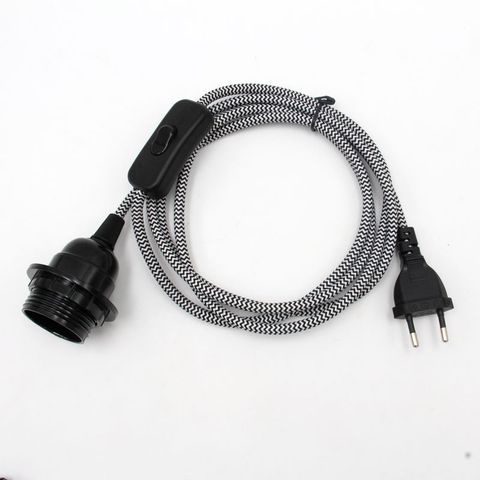 2m/2.5meters Europe Plug Cord with Line Switch E27 Threaded Lamp Holder Bulb Socket ► Photo 1/6