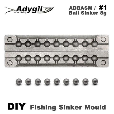 Adygil DIY Fishing Ball Sinker Mould ADBASM/#1 Ball Sinker 8g 9 Cavities ► Photo 1/5
