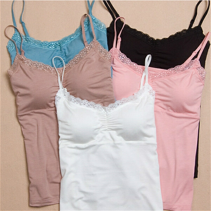2022 Summer Lace Padded Camisole Women Tops Bras Seamless Bra