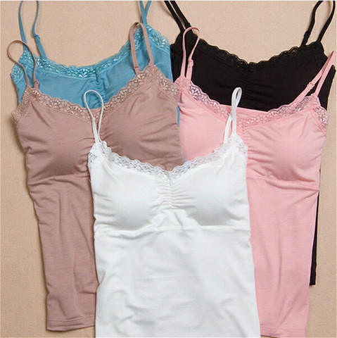 2022 Summer Lace Padded Camisole Women Tops Bras Seamless Bra Padded Solid  Tank Top Straps Sleepwear Nightwear Pajamas Soft - Price history & Review, AliExpress Seller - Hirigin Our Store