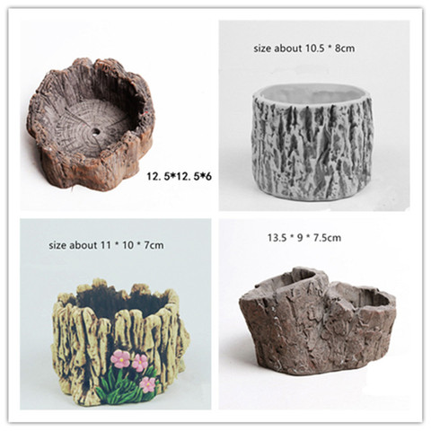 Tree Root Bark flowerpot molds for Concrete flower pot vase silicone mold creative gardening decorating cement planter mould ► Photo 1/1