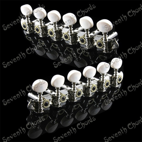 QHX A set 2 Pcs 6R6L Chrome 12 String Acoustic Guitar Tuning Pegs Keys Machine Heads String Tuners guitar accessories parts  ► Photo 1/1