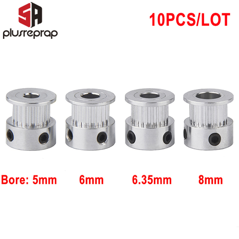 10PCS GT2 20 Teeth Timing Pulley Bore 5mm 6.35mm 8mm For 6mm Belt 3D Printer Parts Wholesale ► Photo 1/5