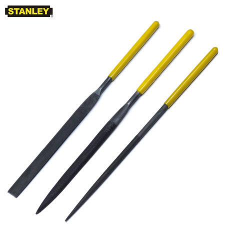 Stanley 1pcs flat/half round/round file mini needle machinist files 3x140mm 4x160mm 5x180mm hobby art jewelry wood working tools ► Photo 1/4