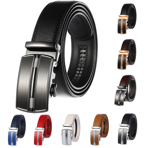 Top Brand Blets for Men Automatic Buckle Genuine Leather Strap Designer Belts Male Blet for Jeans Black Brown White Red Blue ► Photo 1/6