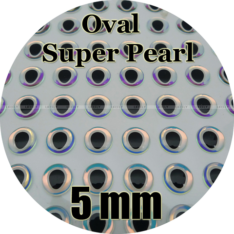 5mm 3D Super Pearl (Oval Pupil White Circle) / Wholesale 350 Soft Molded 3D Holographic Fish Eyes, Fly Tying, Jig, Lure ► Photo 1/1