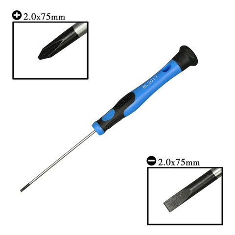 Precision 2 x 75mm Philips Slotted Screwdriver Flat Cross Screwdrivers Hand Tool Lengthened 2mm Screwdriver Digital Repair Tool ► Photo 1/3