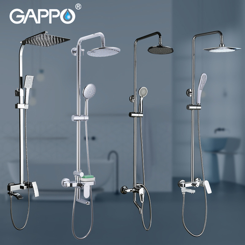GAPPO Shower System Bathroom Shower Set Faucet Taps Bath Mixer Bathtub Set Waterfall Shower Set Chrome Rain Shower Head ► Photo 1/6