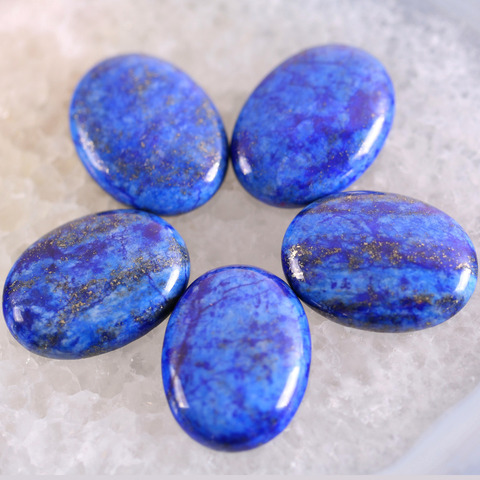 Jewelry Gift Oval Bead Fit Necklace Bracelet Earrings Ring Genuine Blue Lapis Lazuli Stone Pendant CAB Cabochon 1PCS K1679 ► Photo 1/2