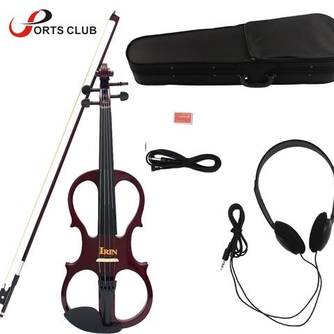 4/4 Wood Maple Electric Violin Fiddle Stringed Instrument with Ebony Fittings Cable Headphone Case for Music Lovers Beginners ► Photo 1/6