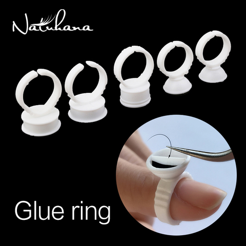 NATUHANA 100Pcs Disposable Eyelash Extension Glue Holder Ring Lash Extension Tattoo Adhesive Pigment Pallet Holders Ring ► Photo 1/6