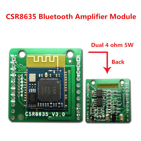 New CSR8635 Dual 5W Bluetooth 4.0 /4.1 Amplifier Board Audio Bluetooth 4.1 Receiver Module with Call Function ► Photo 1/3