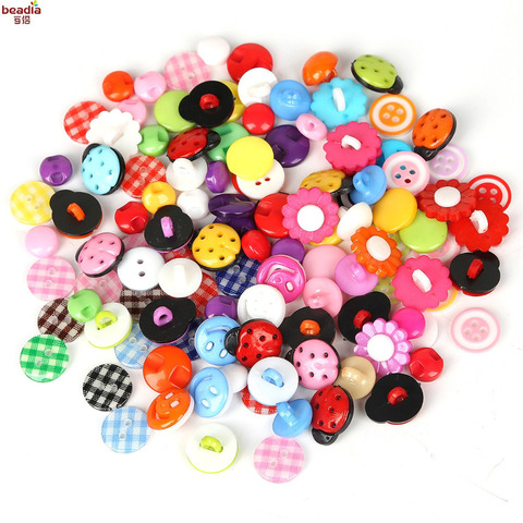 50PCS Different Shapes/Sizes Plastic Sewing Buttons Random Mix Color Decoration Buttons for Scrapbooking Craft  DIY Home Decor ► Photo 1/6