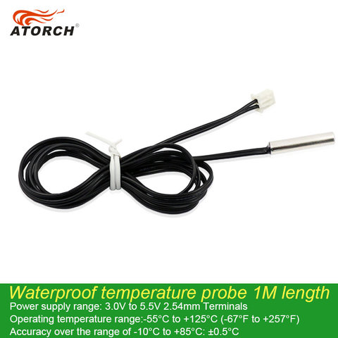ATORCH 1M 2.54mm Oscilloscope temperature  humidity digital electronic products USB tester temperature waterproof sensor probe ► Photo 1/3