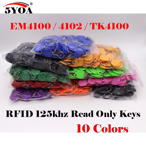 5YOA 1000pcs RFID Tag Proximity ID Token Tag Key Keyfobs Ring 125Khz RFID Card ID Token Tags  for Access Control Time Attendance ► Photo 1/6
