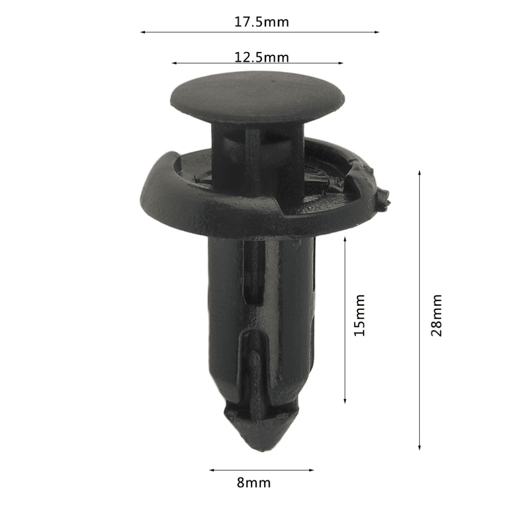 25 Pcs Plastic Push In Bumper Door Rivets Clip 8mm Hole Black