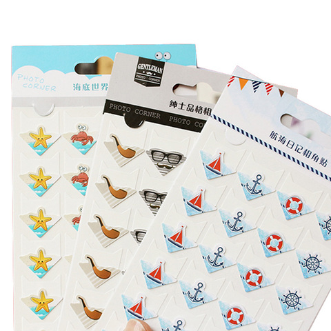 24 pcs/lot DIY Ocean series cute Paper Stickers for Photo Albums Excellent Handwork Frame Decoration paper for Scrapbooking set ► Photo 1/6