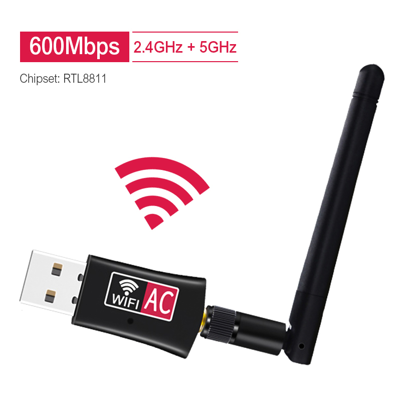 Buy Online Wireless Usb Wifi Adapter Ac600 Dual Band 600mbps 2 4ghz 5ghz Wifi With Antenna Pc Computer Network Card Receiver 802 11b N G Ac Alitools