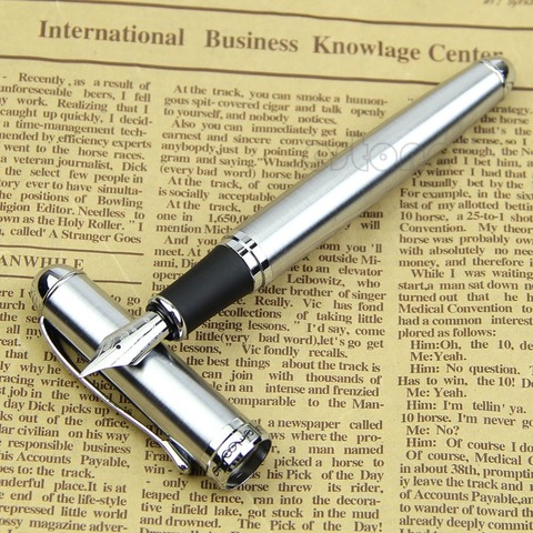 Luxury Brand Jinhao X750 Silver Stainless Steel Fountain Pen Medium 18KGP Nib School Office Name Ink Pens Gift Stationery ► Photo 1/5