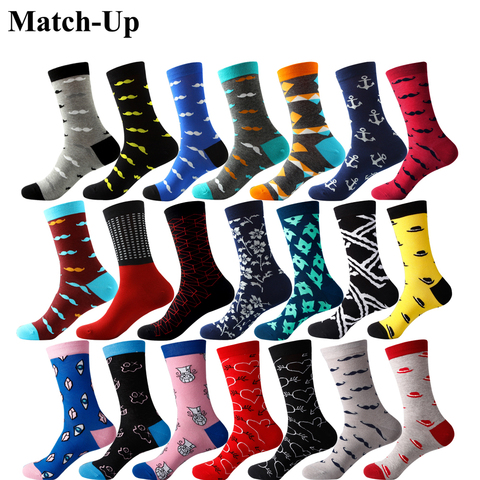 Match-Up Men's combed cotton socks brand man dress knit socks  mustache socks US size(7.5-12) ► Photo 1/6