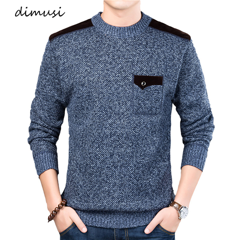 DIMUSI Winter Men's Sweater Casual Men's Warm Turtleneck Solid Color Sweater Coats Man Slim Fit Knitted Pullovers Clothing 3XL ► Photo 1/6