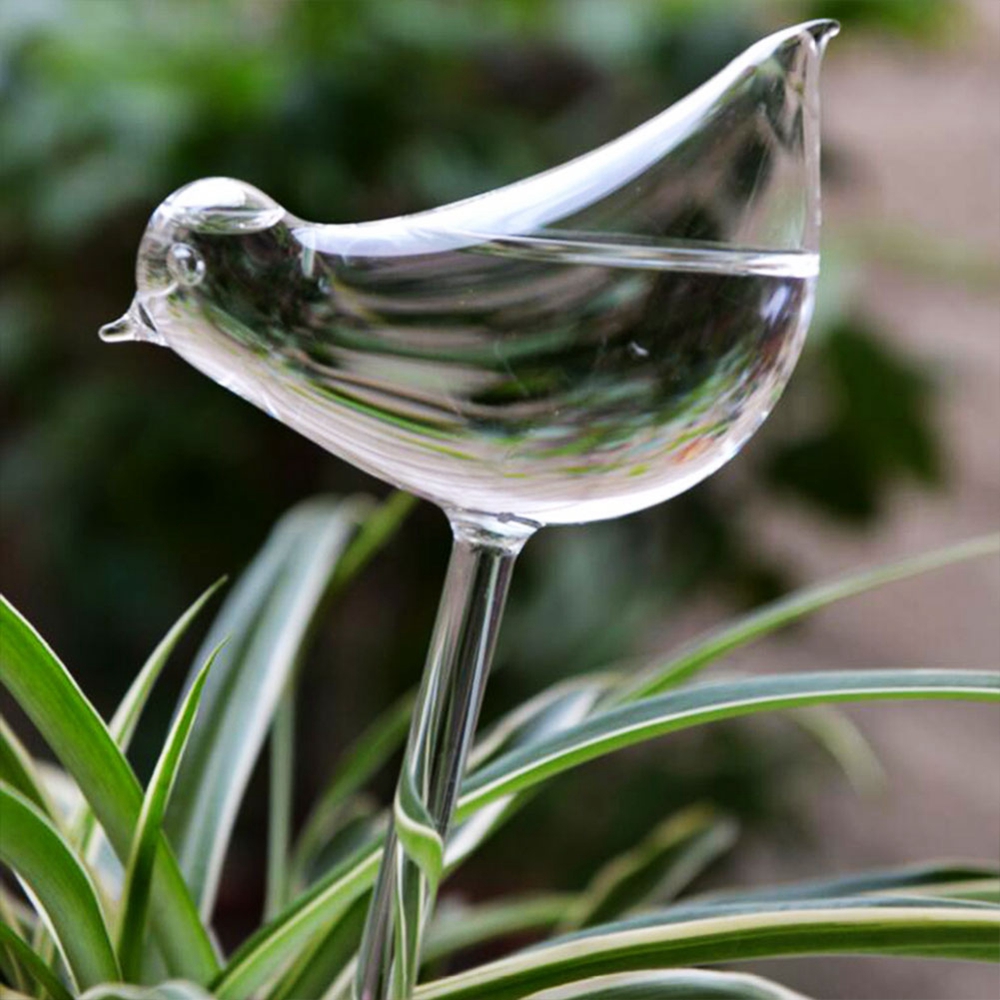 Self Watering Globe Plant Flower Water Bulbs Bird Shape Glass Garden Watering 