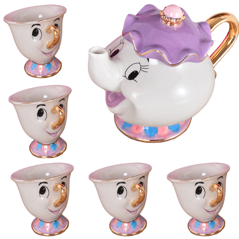 Cute Cartoon Tea Pot Beauty And The Beast Teapot Mug Mrs Potts Chip Tea Pot  Cup