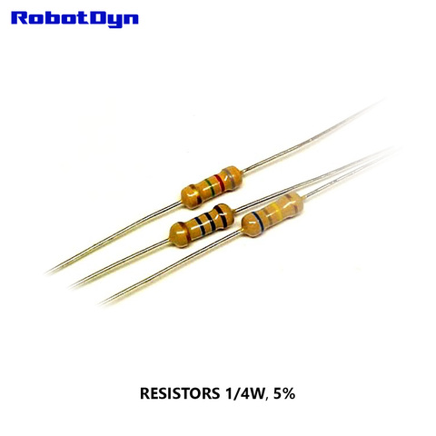 Resistor 1K Ohm, 1/4W, 5%, DIP (TH) (pack 100 PCS) ► Photo 1/3