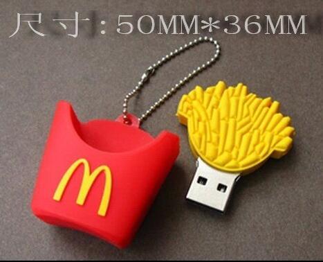 Hot Mcdonald french fries usb2.0 usb flash drive girls gift 64g usb flash drive 32g usb flash drive 16g Cartoon gift custom LOGO ► Photo 1/3