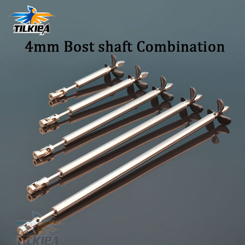 Stainless Steel  4mm Boat Shaft Drive Shaft +Cardan Joint+3 Blades Propeller +Stainless Steel Shaft Sleeve+ Prop Nut For Rc Boat ► Photo 1/6