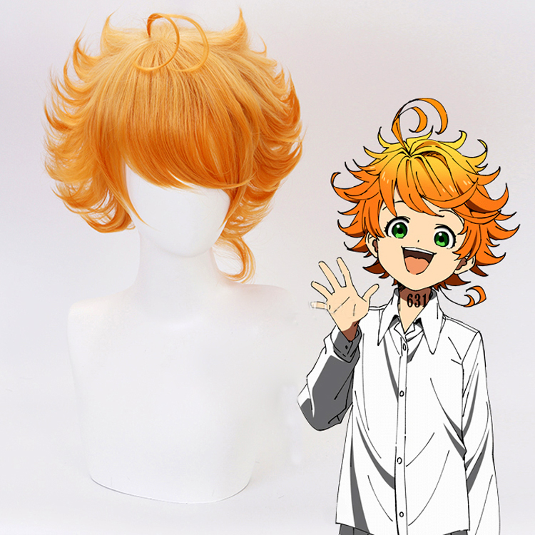 Curly Orange Wig for Girl Costume Anime Figure Cosplay Emma Wig Cosplay Costume Hair
