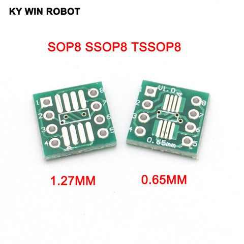 100pcs SMD to DIP Adapter Converter SOP8 SSOP8 TSSOP8 Adapter Board Module Adapters Plate 0.65mm 1.27mm ► Photo 1/6