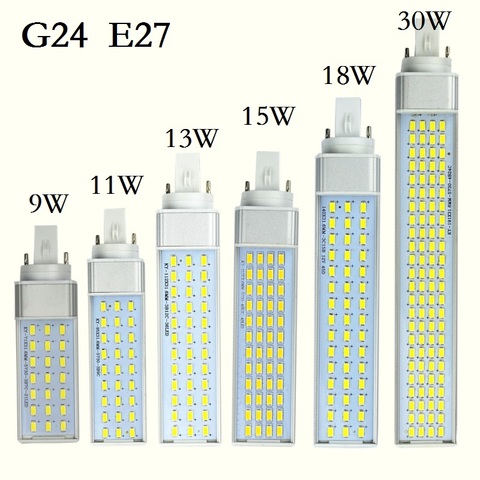 Brand New LED Lampada G24 E27 9W 11W 13W 15W 18W 30W LED downlight Horizontal Plug lamp Light Bombillas Corn Bulb Spotlight 5pcs ► Photo 1/6