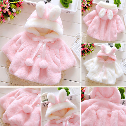 Emmababy  Kids Baby Girls Rabbit Bunny Ear Hooded Coat Warm Jacket Snowsuits Outwear ► Photo 1/6