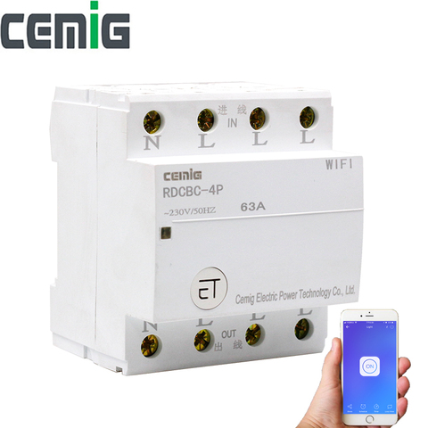 WiFi Intelligent Circuit Breaker Relay Type 4P Din Rail Remote Control By eWeLink APP Smart Home Compatible With Alexa Google ► Photo 1/3
