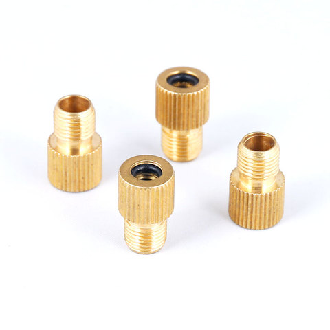 4PCS/LOT Brass Copper Schrader Presta Convertor Bicyle F/V A/V valve Converter Bike Pump Nozzle Cycling Pumping Inflator Parts ► Photo 1/4