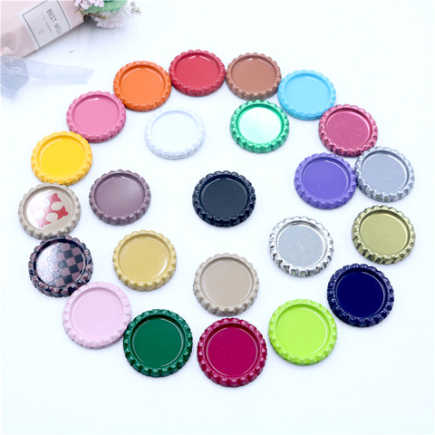 20pcs/lot 25mm Inside Colored Round Flattened Bottle Caps for DIY Hairbow Crafts Hair Bows Necklace Jewelry Accessories ► Photo 1/6