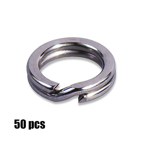 50pcs High duty stainless steel split ring Lure ring for blank hard bait, fishing accessories, parts, tackle craft ► Photo 1/5