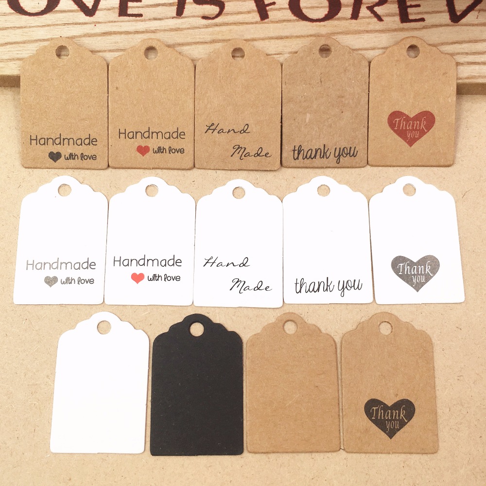 100 PCS 3x2cm Handmade with Love Paper Card Tags Labels DIY Crafts Hang Tag  Gift Wrapping Supplies Wedding Favors - Price history & Review, AliExpress  Seller - Shop1958192 Store