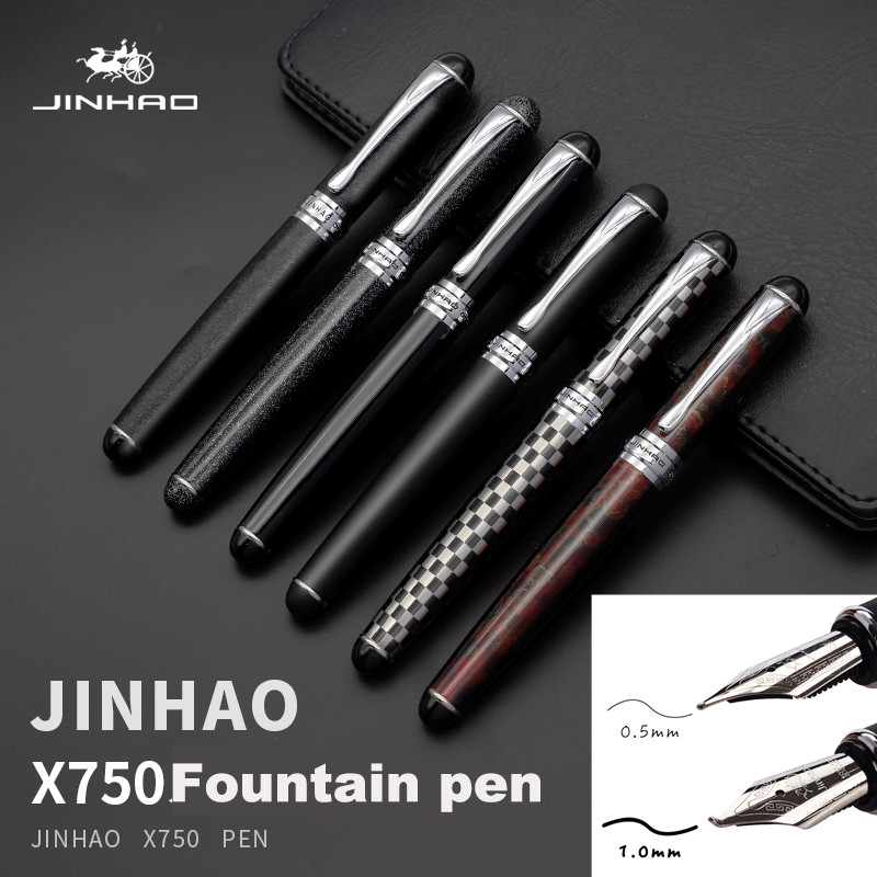 Jinhao X750 Classic White Metal Fountain Pen Fine Nib 0.5mm Students Writing #se