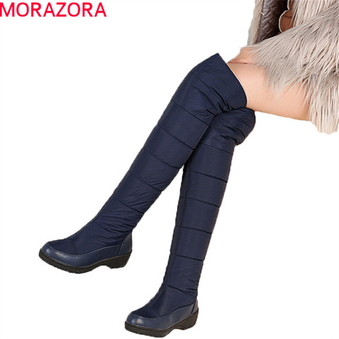 MORAZORA Fashion winter keep warm plush snow boots down over the knee boots footwear platform thigh high fur winter boots women ► Photo 1/6