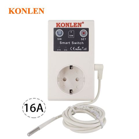 16A GSM Socket EU Power Outlet Relay Switch Remote Home Control  Garage Door Gate Opener SMS Temperature Controller with Sensor ► Photo 1/6