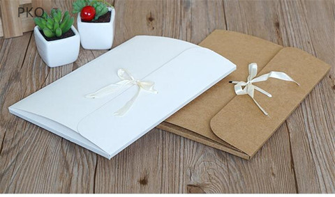 30pcs/lot Large Kraft Photo Envelope Packaging Case White Paper Gift Envelope For Silk Scarf with Ribbon Postcard Envelope Box ► Photo 1/6