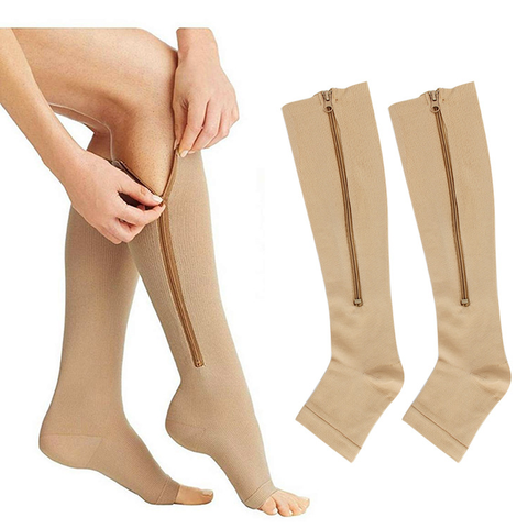 Brothock medical compression stockings sports pressure long cycling socks zipper professional Leg support thick women socks ► Photo 1/6