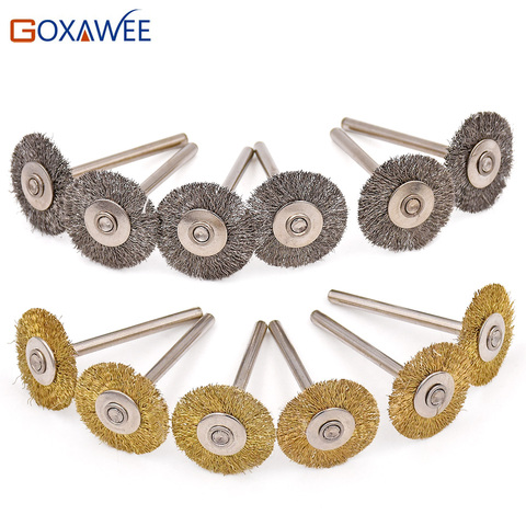 GOXAWEE 10pcs Abrasive Tools Dremel Accessories Tools Wire Wheel Brush Polishing Brush for Dremel Mini Drill  3.0mm shank ► Photo 1/6