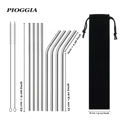 Reusable Drinking Straw High Quality 304 Stainless Steel Metal Straw With Cleaner Brush For Mugs 20/30oz Coffee Bar Accessories ► Photo 1/6