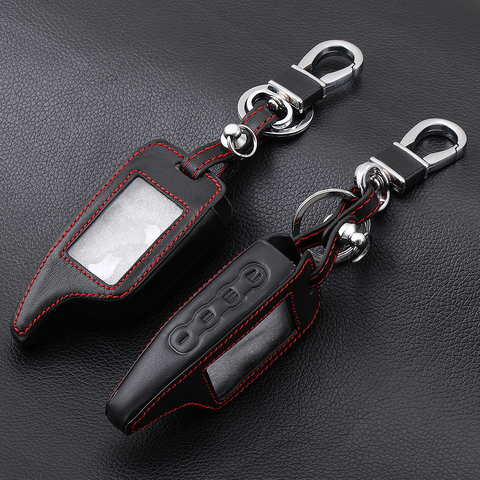 AndyGo Leather Alarm Remote Keychain Case for Scher Khan For Scher-khan Magicar 5 6 M5 M6 Cover Holder ► Photo 1/5