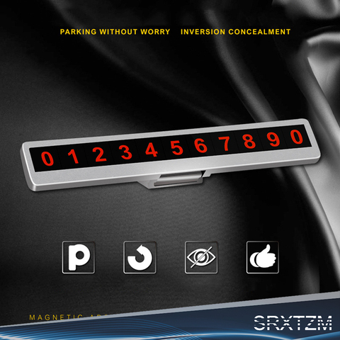 SRXTZM Auto Interior Phone Number Car Parking Number Plate Car Luminous Parking Number Plate Hidden Car Accessories Card 1pcs ► Photo 1/6